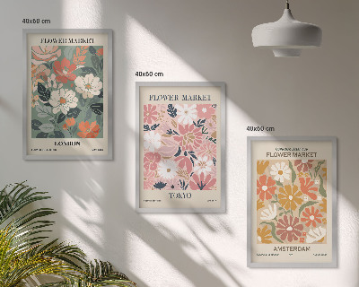 Set di quadri incorniciati Motivi floreali Londra Tokyo Amsterdam