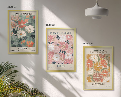 Set di quadri incorniciati Motivi floreali Londra Tokyo Amsterdam