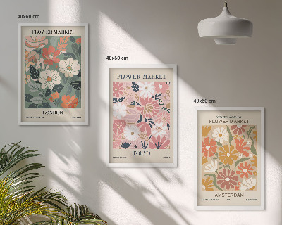 Set di quadri incorniciati Motivi floreali Londra Tokyo Amsterdam