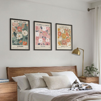 Set di quadri incorniciati Motivi floreali Londra Tokyo Amsterdam