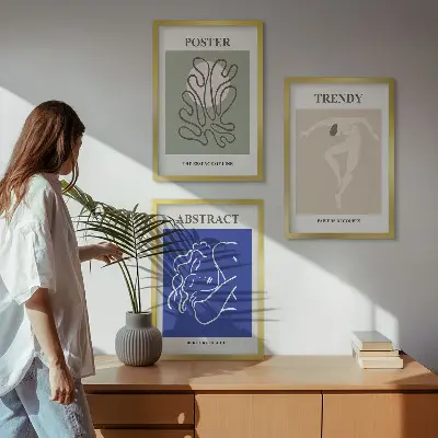 Set di 3 quadri con grafica a pastello di Henri Matisse