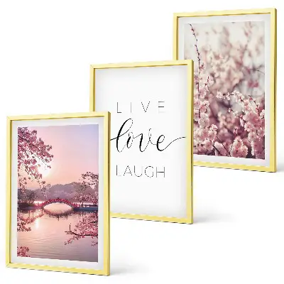 Set di quadri incorniciati motivo con iscrizione ponte dei fiori