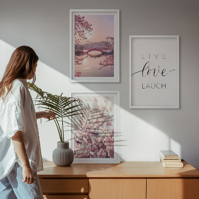 Set di quadri incorniciati Motivo dell'iscrizione del ponte dei fiori