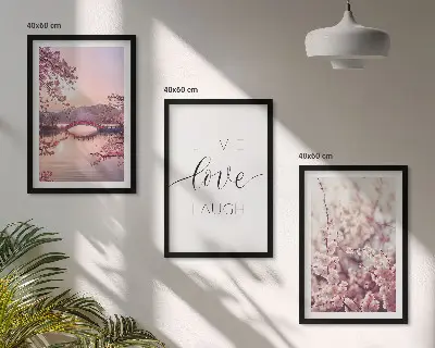 Set di quadri incorniciati motivo con iscrizione ponte dei fiori