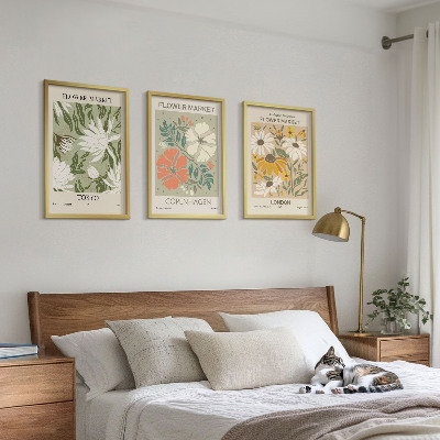 Set di 3 quadri Motivi floreali provenienti da città di tutto il mondo