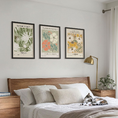 Set di 3 quadri Motivi floreali provenienti da città di tutto il mondo