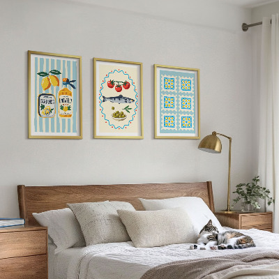 Composizione di quadri Illustrazioni di cucine in stile mediterraneo