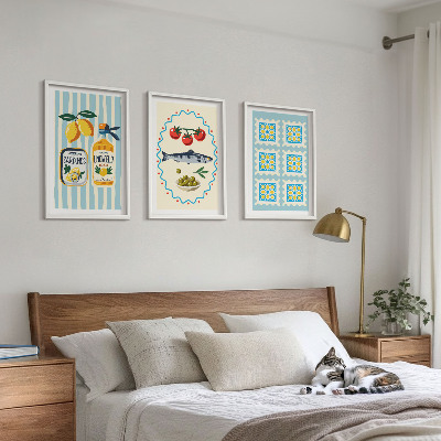 Composizione di quadri Illustrazioni di cucine in stile mediterraneo