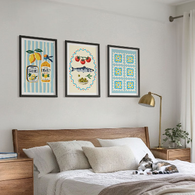 Composizione di quadri Illustrazioni di cucine in stile mediterraneo