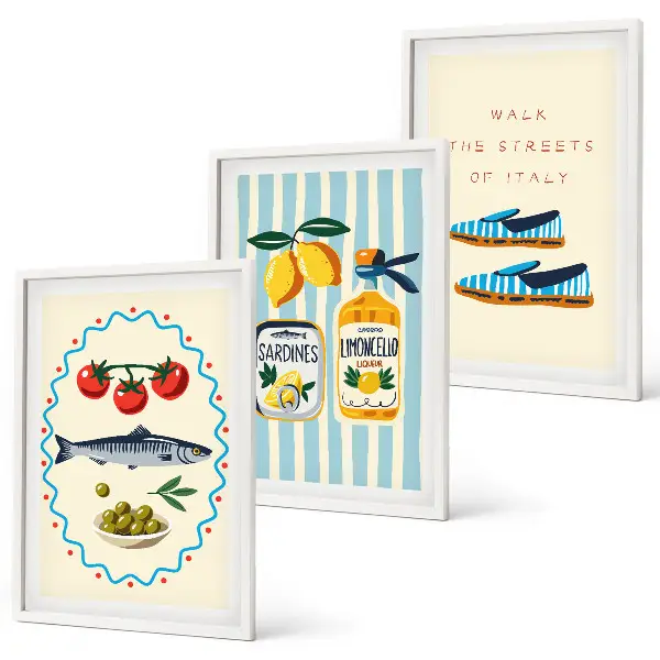 Set di quadri incorniciati con immagini di lifestyle dal gusto italiano