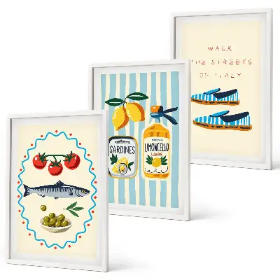 Set di quadri incorniciati con immagini di lifestyle dal gusto italiano