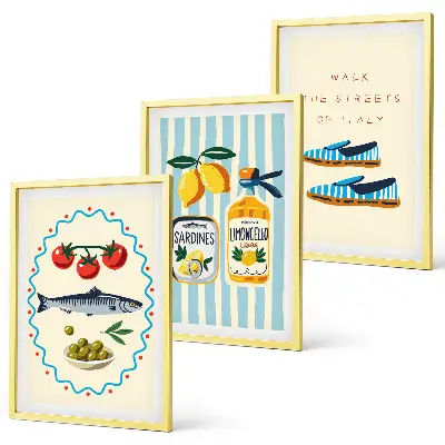Set di quadri incorniciati con immagini di lifestyle dal gusto italiano