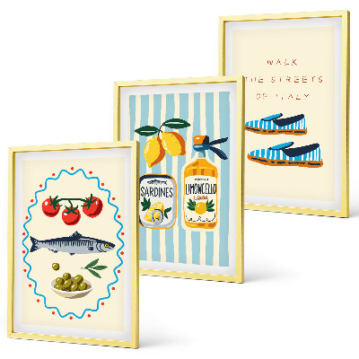 Set di quadri incorniciati Immagini di lifestyle dai sapori italiani