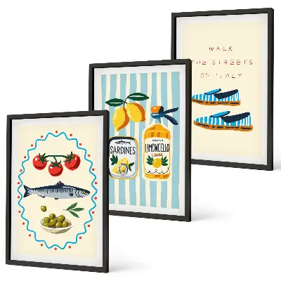 Set di quadri incorniciati con immagini di lifestyle dal gusto italiano