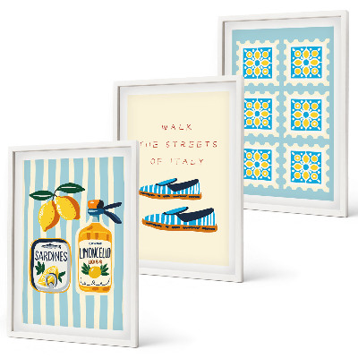 Set di 3 quadri La frutta, elemento della cultura italiana