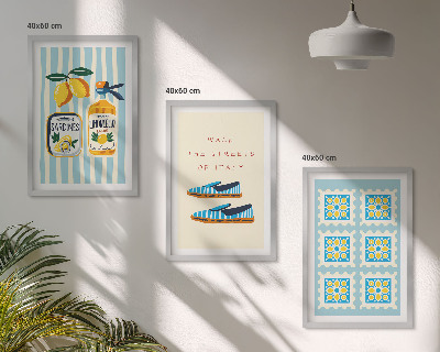 Set di 3 quadri La frutta, elemento della cultura italiana