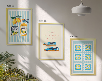 Set di 3 quadri La frutta, elemento della cultura italiana