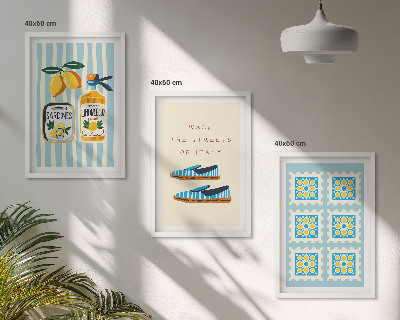 Set di 3 quadri La frutta, elemento della cultura italiana