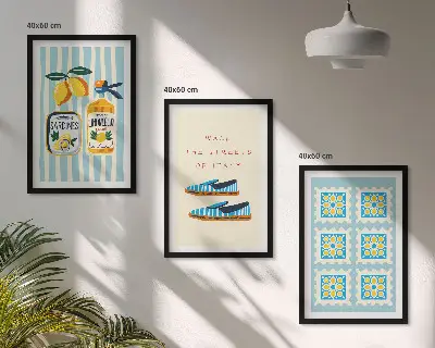 Set di 3 quadri con stampa a tema frutta tipica italiana