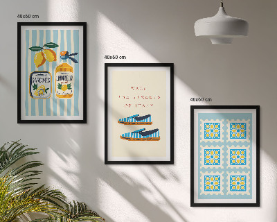 Set di 3 quadri La frutta, elemento della cultura italiana
