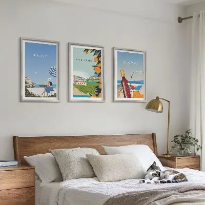 Composizione di quadri con Amalfi, Positano e Capri