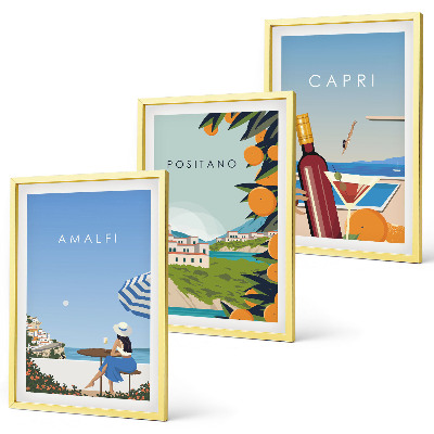 Composizione di quadri Amalfi Positano e Capri