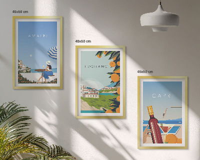 Composizione di quadri Amalfi Positano e Capri