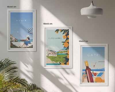 Composizione di quadri Amalfi Positano e Capri