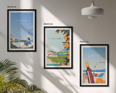 Composizione di quadri Amalfi Positano e Capri