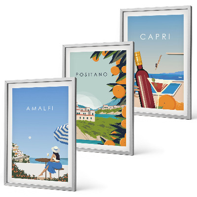 Composizione di quadri Amalfi Positano e Capri