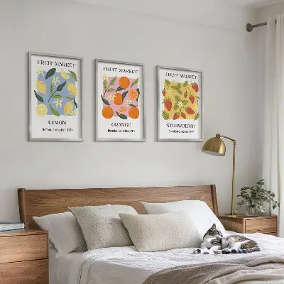 Set di quadri incorniciati con grafiche di limoni e fragole