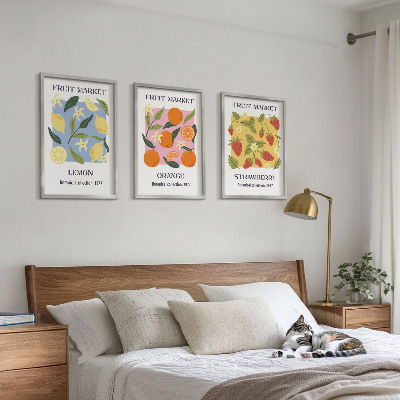 Set di quadri incorniciati Poster di frutta: limoni e fragole