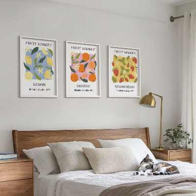 Set di quadri incorniciati Poster di frutta: limoni e fragole