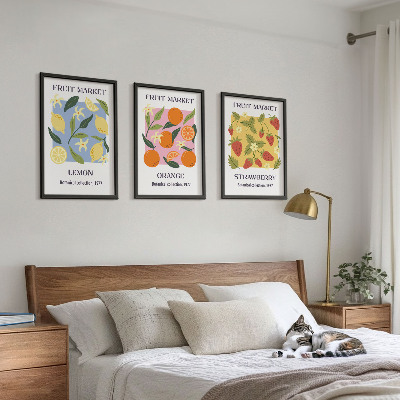 Set di quadri incorniciati Poster di frutta: limoni e fragole