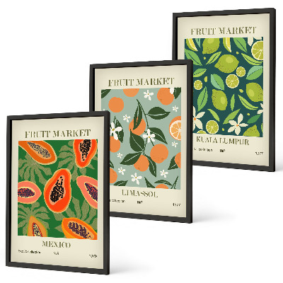 Composizione di quadri Poster vintage di frutta