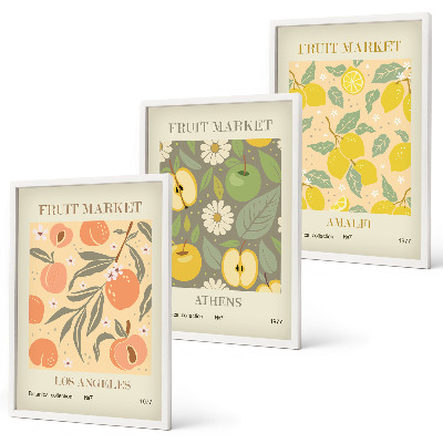 Set di quadri incorniciati Poster retrò con motivi di frutta