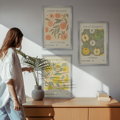 Set di quadri incorniciati Poster retrò con motivi di frutta