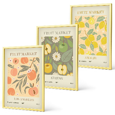 Set di quadri incorniciati Poster retrò con motivi di frutta