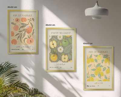 Set di quadri incorniciati Poster retrò con motivi di frutta
