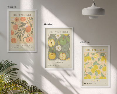 Set di quadri incorniciati Poster retrò con motivi di frutta
