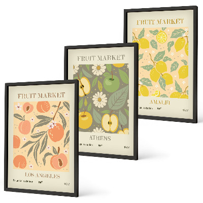 Set di quadri incorniciati Poster retrò con motivi di frutta