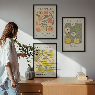 Set di quadri incorniciati Poster retrò con motivi di frutta