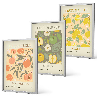 Set di quadri incorniciati Poster retrò con motivi di frutta