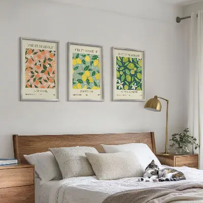 Set di quadri incorniciati con motivi floreali di agrumi