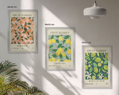 Set di quadri incorniciati Motivi floreali di agrumi