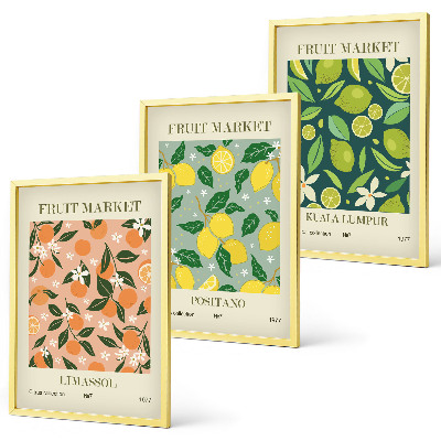Set di quadri incorniciati Motivi floreali di agrumi