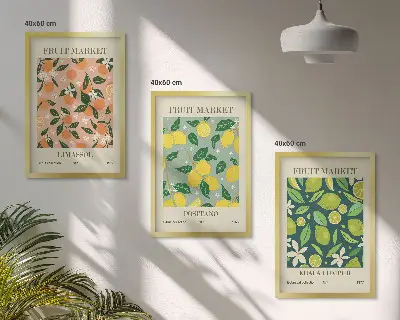 Set di quadri incorniciati con motivi floreali di agrumi