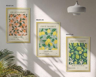 Set di quadri incorniciati Motivi floreali di agrumi