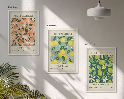 Set di quadri incorniciati Motivi floreali di agrumi