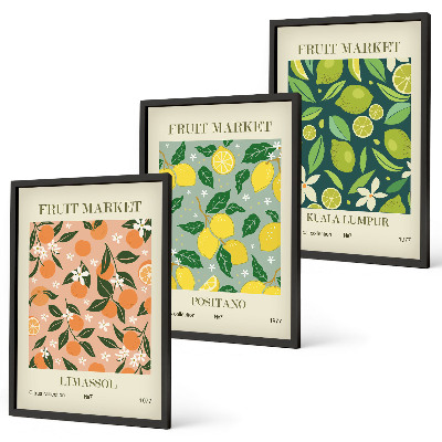 Set di quadri incorniciati Motivi floreali di agrumi